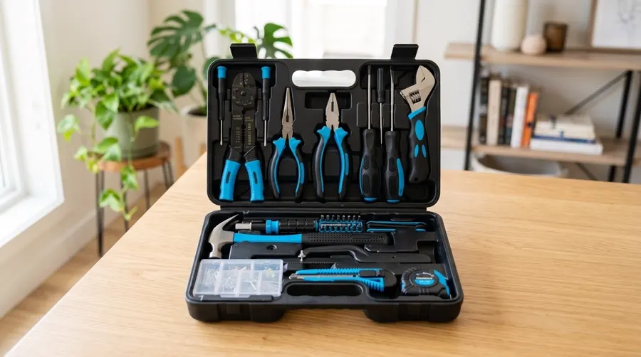 Kit Essencial em maleta plástica preta e azul